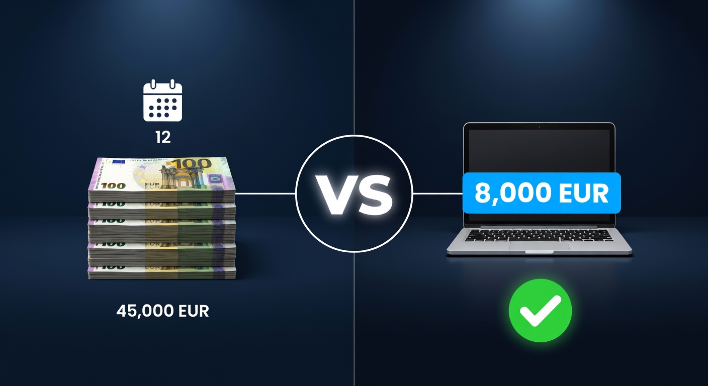 Kostenvergleich: 45.000 EUR Jahresgehalt Junior-Sysadmin vs. 8.000 EUR einmaliger Laptop-Kauf