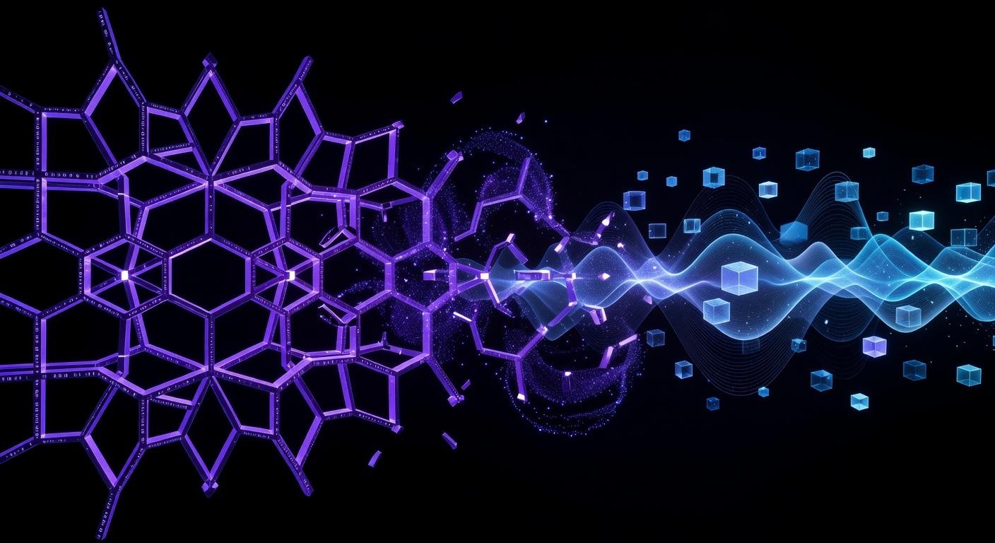 Abstract visualization of post-quantum cryptographic lattice structures