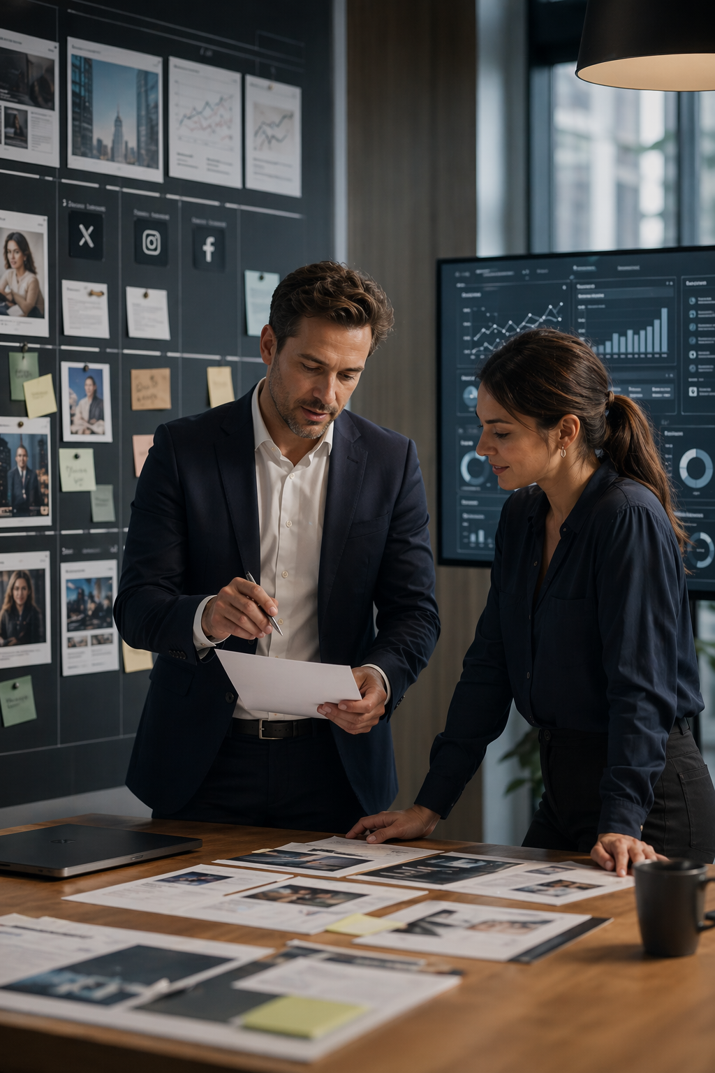 B2B managed social media workflow planning scene for Aionda